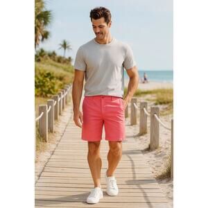 Amazon Essentials Men’s Slim Fit 9" Chino Shorts Washed Red NWT - Size 38